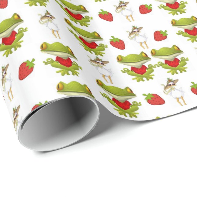 Glossy Wrapping Paper Frogs Chicken Strawberry (Roll Corner)