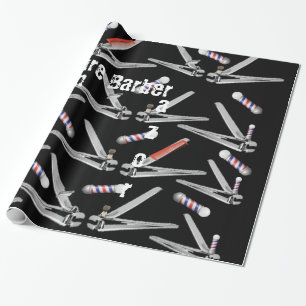 Glossy Wrapping Paper, Future Barber Pole Clippers Paper