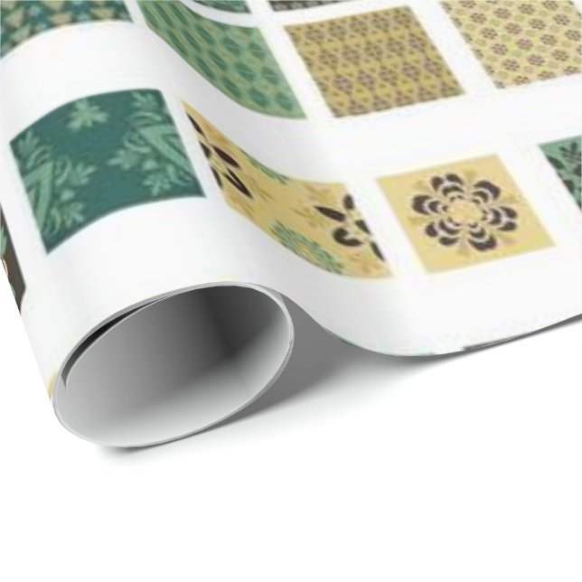 Glossy Wrapping Paper Green Brown (Roll Corner)
