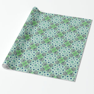 Glossy Wrapping paper green geometric