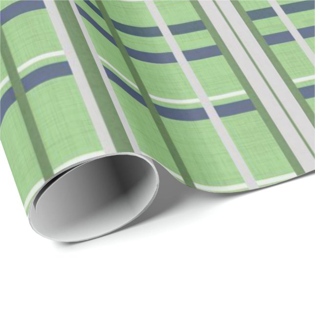 Glossy Wrapping Paper Green Plaid (Roll Corner)