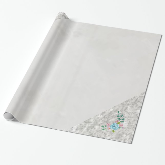 Glossy Wrapping Paper, Grey Silver Wrapping Paper (Unrolled)