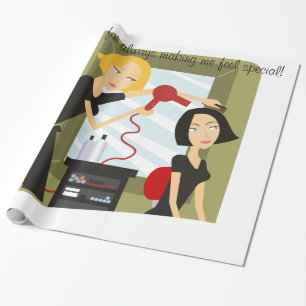 Glossy Wrapping Paper, Hair Stylist Beauty Salon Wrapping Paper