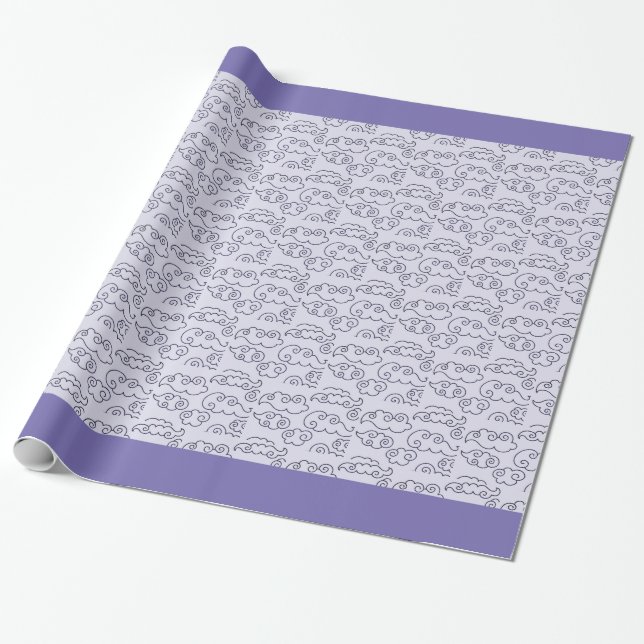 Glossy Wrapping Paper, JAPANESE CLOUD PATTERN Paper (Unrolled)
