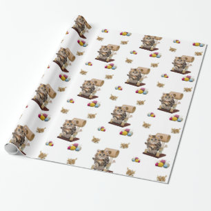 Glossy Wrapping Paper, Kitten Cat Condo Yarn Paper