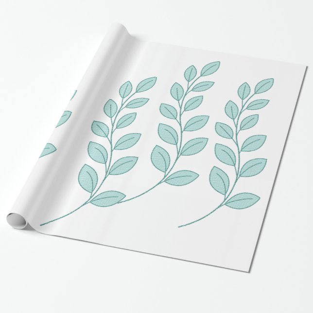 Glossy Wrapping Paper Leaves, Nature  (Unrolled)