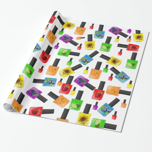Glossy Wrapping Paper, Nail Polish Colours Paper (Unrolled)
