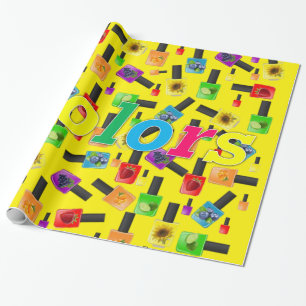 Glossy Wrapping Paper, Nail Polish Yellow Colours Paper