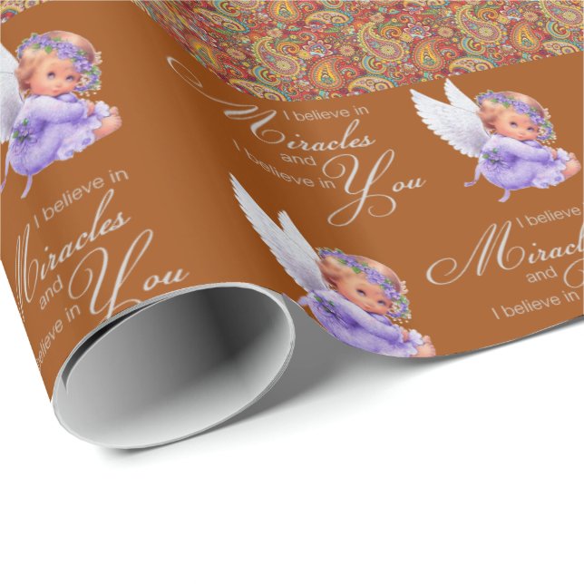 Glossy Wrapping Paper Paisley Angel (Roll Corner)