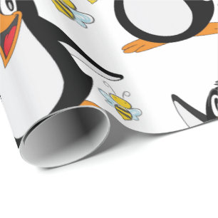 Glossy Wrapping Paper Penguin Bumblebee