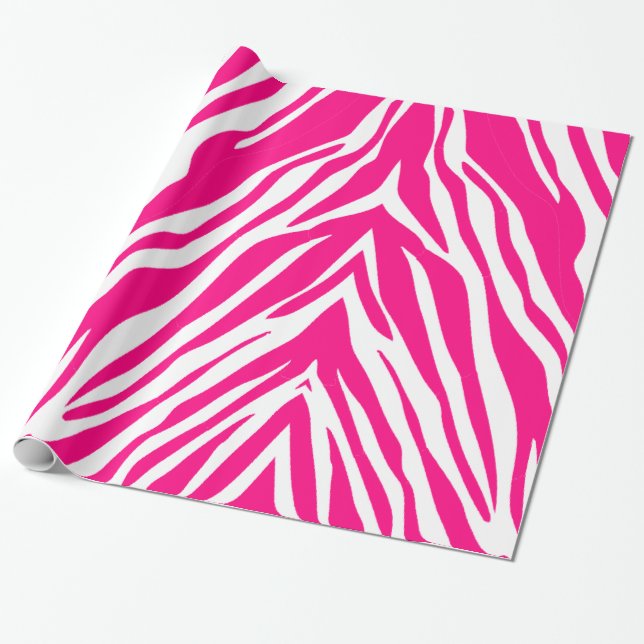 Glossy Wrapping Paper Pink Leopard (Unrolled)