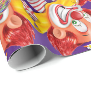 Glossy Wrapping Paper Purple Clown