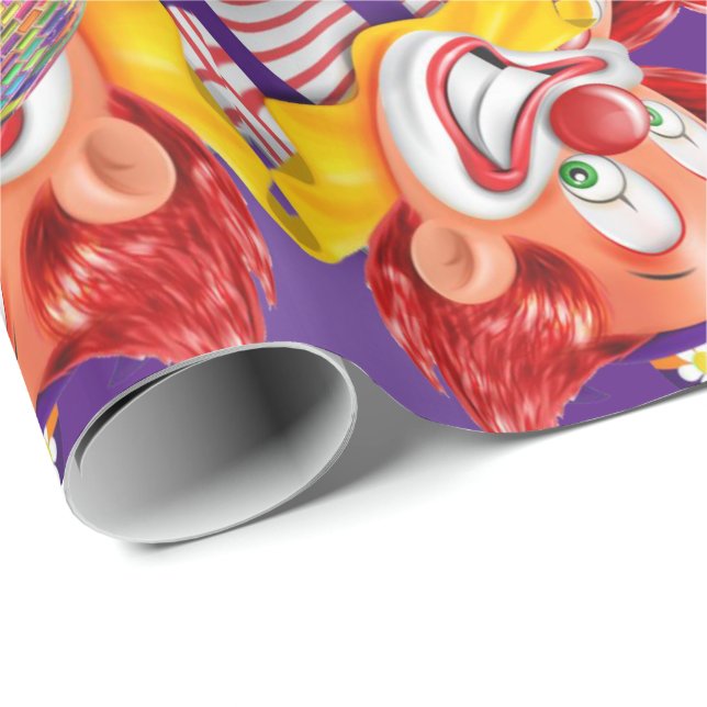 Glossy Wrapping Paper Purple Clown (Roll Corner)