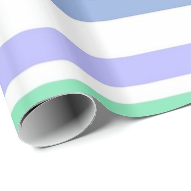 Glossy Wrapping Paper Purple Green Stripe (Roll Corner)