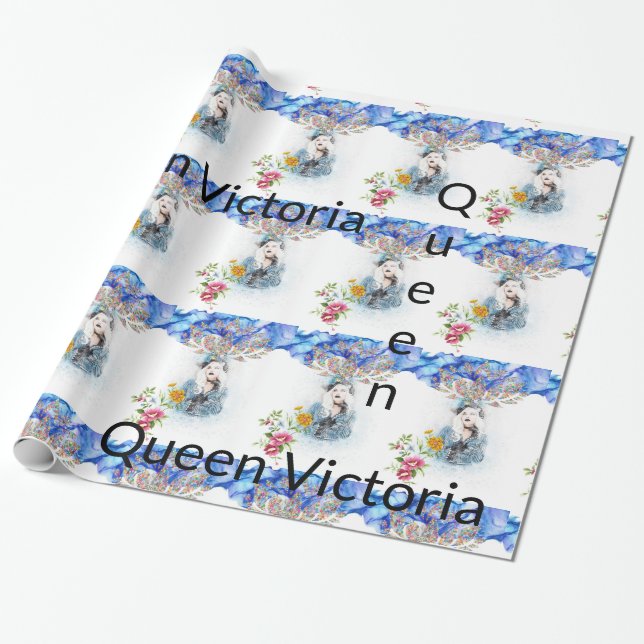 Glossy Wrapping Paper, Queen Victorian Floral Wrapping Paper (Unrolled)