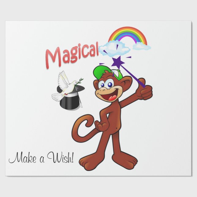 Glossy Wrapping Paper, Rainbow Monkey Magical Wrapping Paper (Flat)