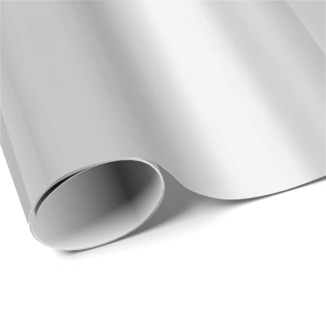 Glossy Wrapping Paper Silver Floral (Roll Corner)