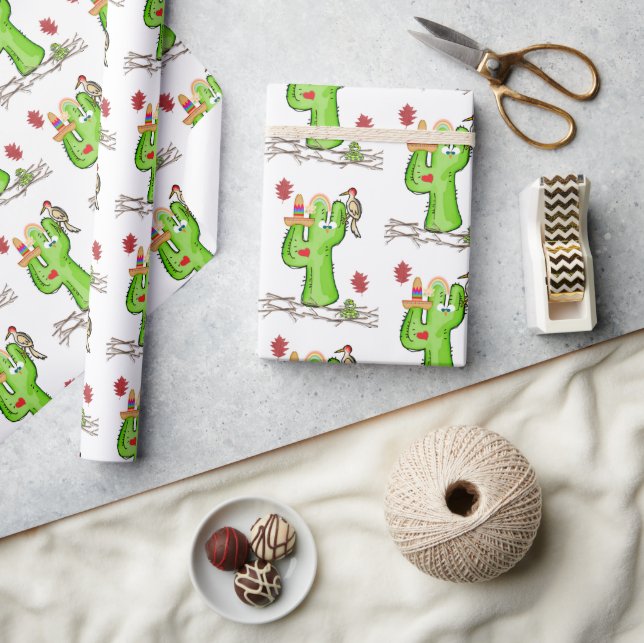Glossy Wrapping Paper Snake Cactus Bird (Crafts)