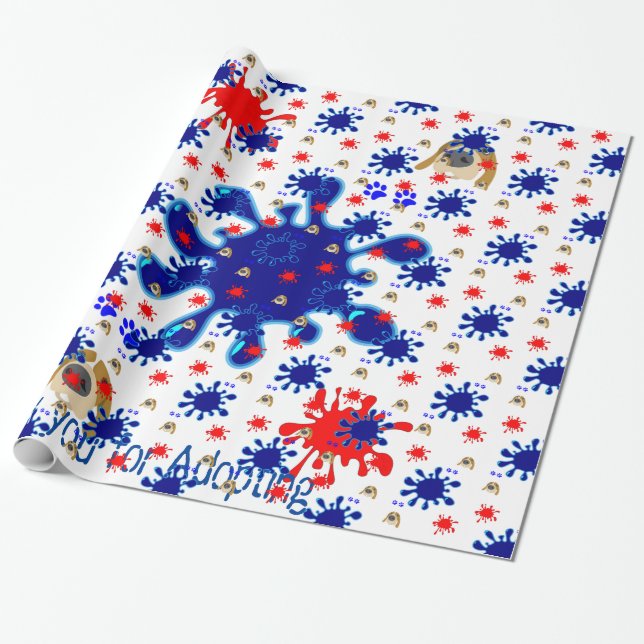 Glossy Wrapping Paper, Thank you for Adopting Dog Wrapping Paper (Unrolled)