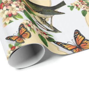Glossy Wrapping Paper Vintage Bird
