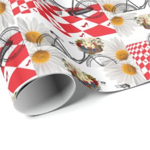 Glossy Wrapping Paper White Daisy