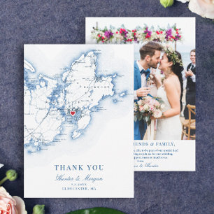 Gloucester Cape Ann MA Wedding Flat Thank You Card