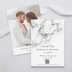 Gloucester Cape Ann Save the Date Elegant QR code