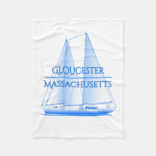 Gloucester Coastal Nautical Sailing Sailor Fleece Blanket