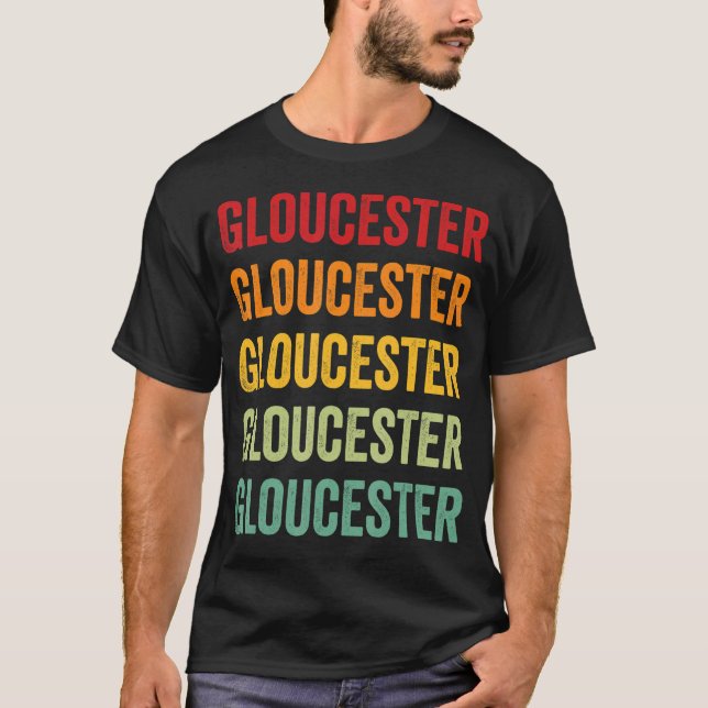 Gloucester County Virginia Rainbow Text Design T-Shirt (Front)