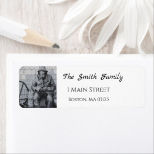 Gloucester Fisherman Mending His Nets Address Return Address Label