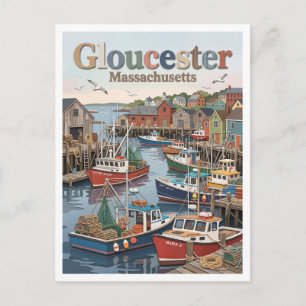 Gloucester Harbour Massachusetts Postcard