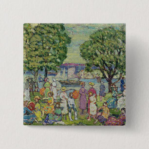 Gloucester Harbour (oil on canvas) 15 Cm Square Badge