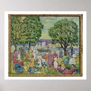 Gloucester Harbour (oil on canvas) Poster