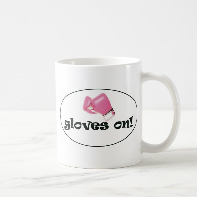 Gloves On! Pastel Pink Boxing Gloves Coffee Mug (Right)