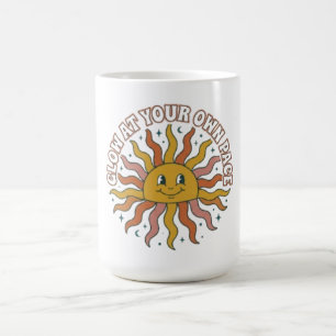 Glow At Your Own Pace Retro Sun Aesthetic Coffee Mug