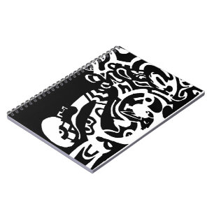 "Glow" B&W Abstract Art Notebook