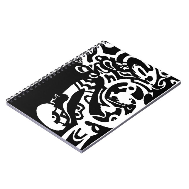 "Glow" B&W Abstract Art Notebook (Left Side)