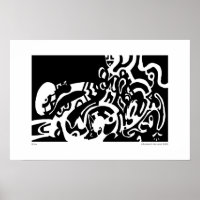 "Glow" B&W Abstract Art