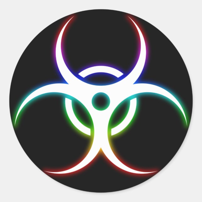 Glow Biohazard Symbol - Sticker (Front)