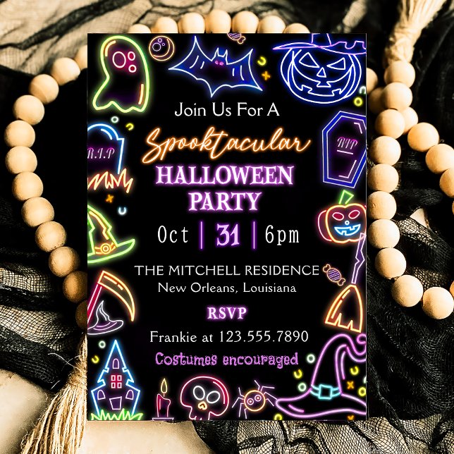 Glow Dark Spookycular   Halloween Party  Invitation (Creator Uploaded)