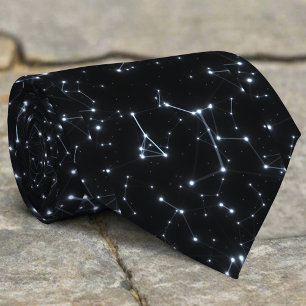 Glow Effect Star Map Constellations Spaceastrology Tie