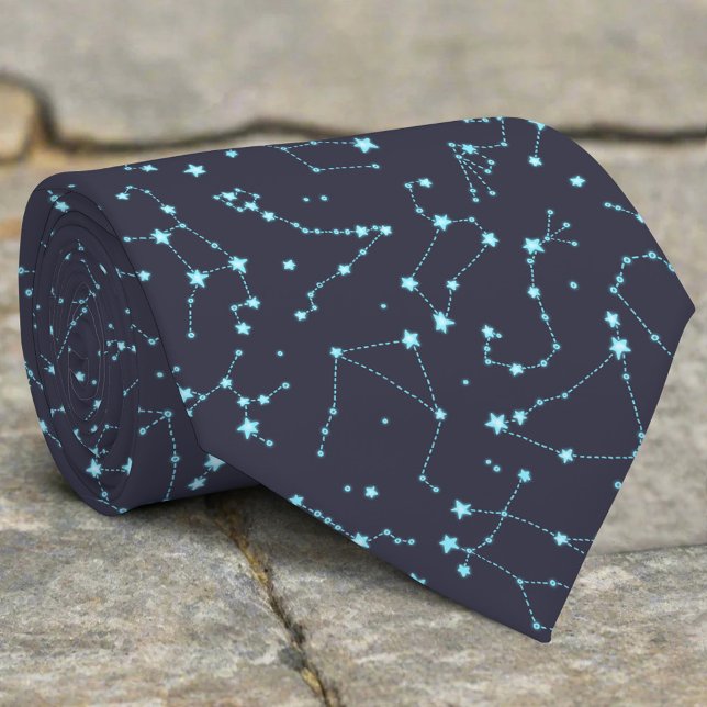 Glow Effect Star Map Constellations Spaceastrology Tie (Creator Uploaded)