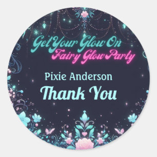 Glow Fairy Party Theme - Fairytale After Dark Classic Round Sticker