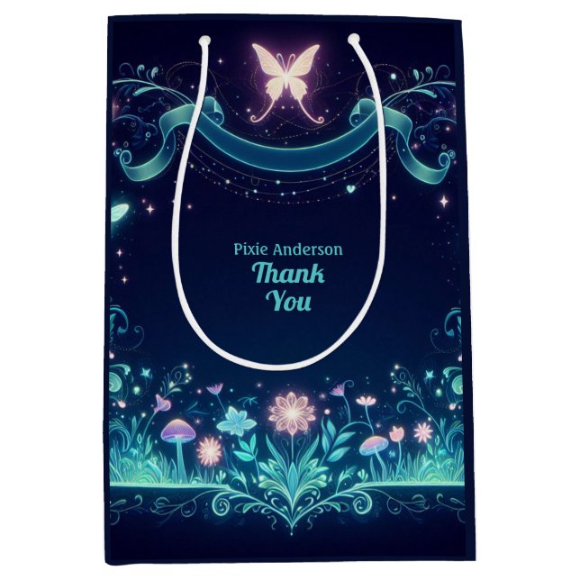 Glow Fairy Party Theme - Fairytale After Dark Medium Gift Bag (Front)