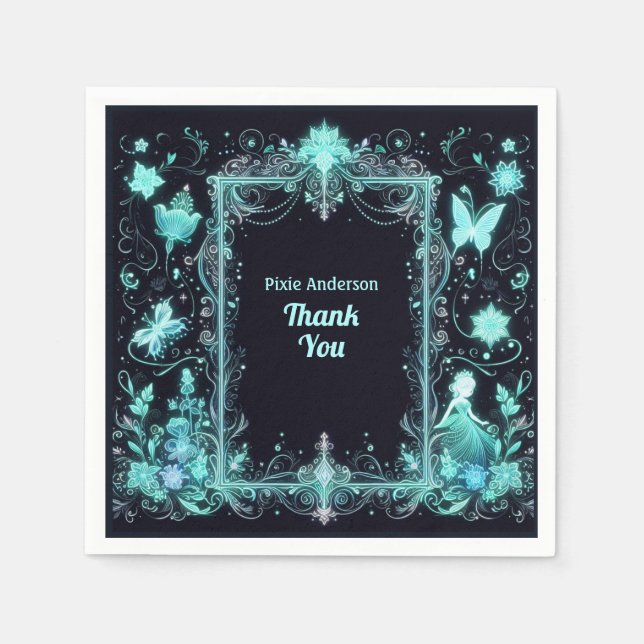 Glow Fairy Party Theme - Fairytale After Dark Napkin (Front)