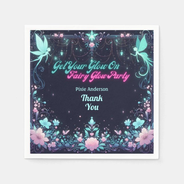 Glow Fairy Party Theme - Fairytale After Dark Napkin (Front)