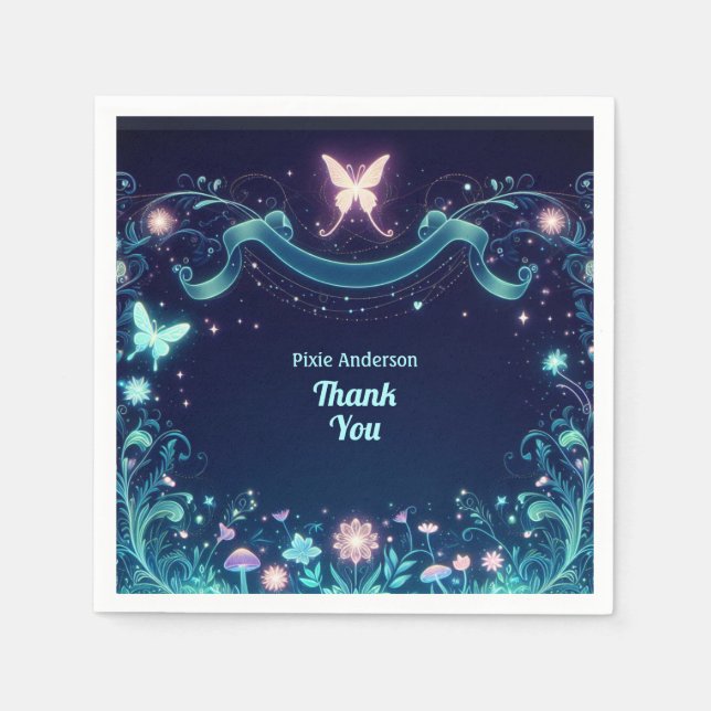 Glow Fairy Party Theme - Fairytale After Dark Napkin (Front)