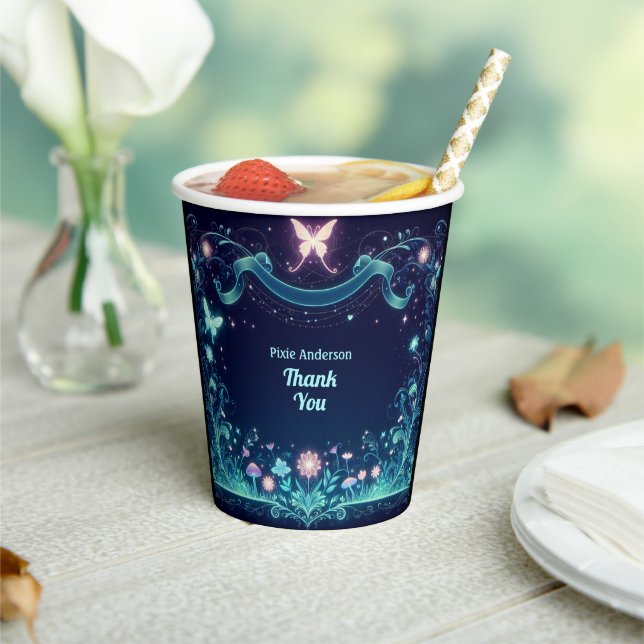 Glow Fairy Party Theme - Fairytale After Dark Paper Cups (Insitu)