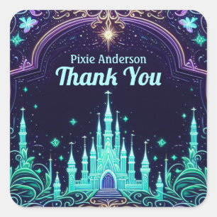 Glow Fairy Party Theme - Fairytale After Dark Square Sticker