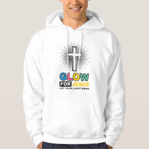 Glow For Jesus Christian Cross Light Shirt Design_